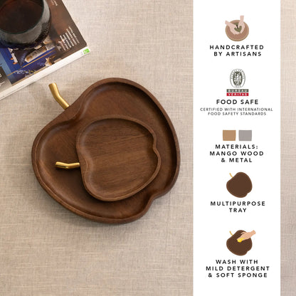 Apple affair wooden platter - Set of 2