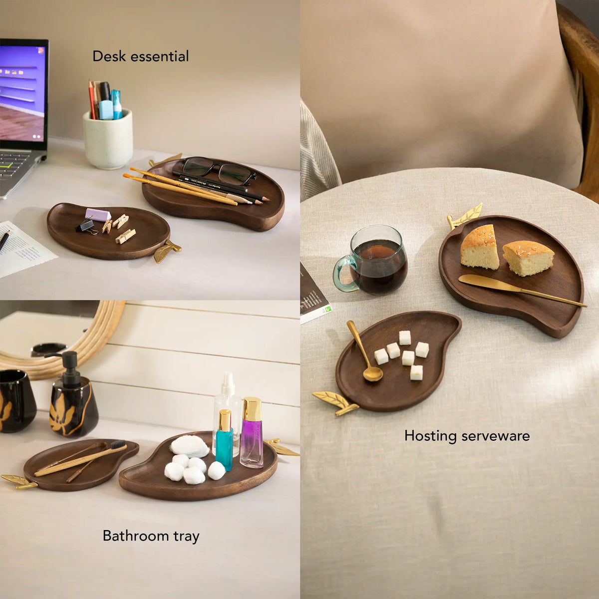 Mango memory wooden platter- set of 2