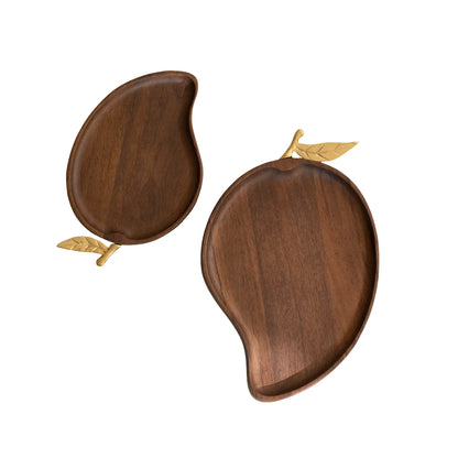 Mango memory wooden platter- set of 2