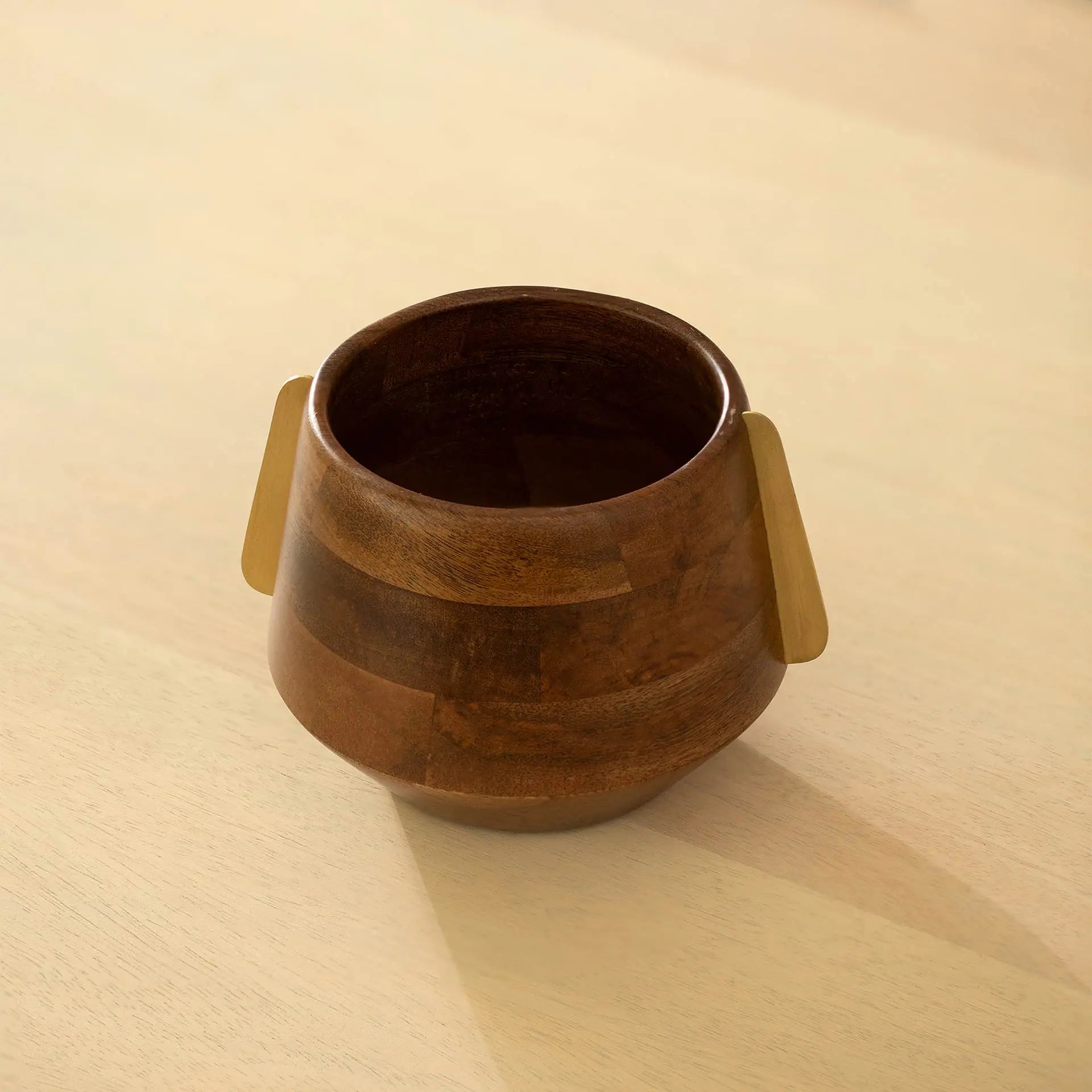 Aranya Wood Brass Nut Bowl - Small