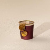 Aura  Maroon Wax Filled Glass Votive