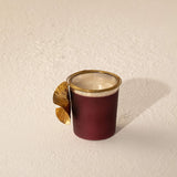 Aura  Maroon Wax Filled Glass Votive