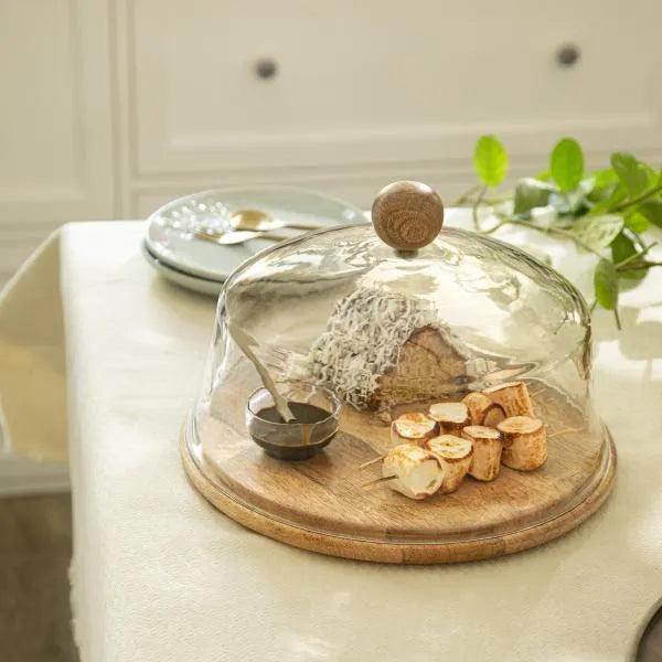 Alami Glass Cloche W/ Wooden Stand & Knob - ellementry