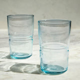 jove blue glass tumbler set of 2 (tall)