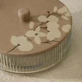 Keya glass roti box with wooden lid