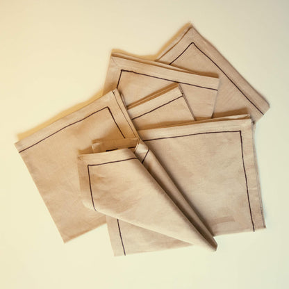 Natural Linen Napkin Set of 6