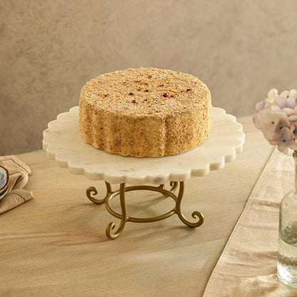 Crescent Cake Stand with Metal Legs