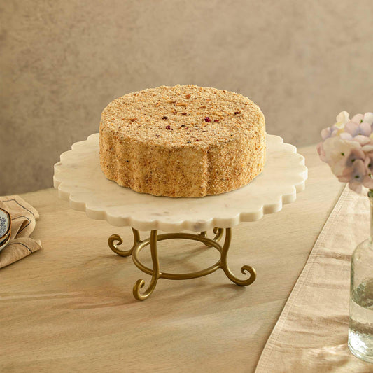 Crescent Cake Stand with Metal Legs