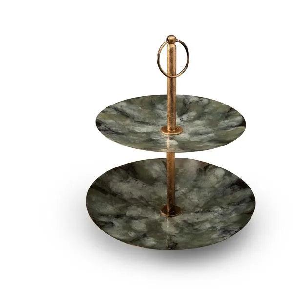 Inky Metal 2-Tier Cake Stand