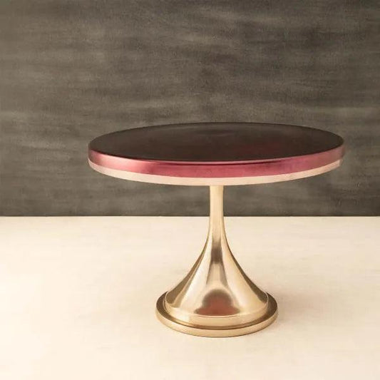 Metal Cake Stand Sml Maroon - ellementry