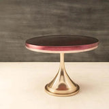 Metal Cake Stand Sml Maroon - ellementry
