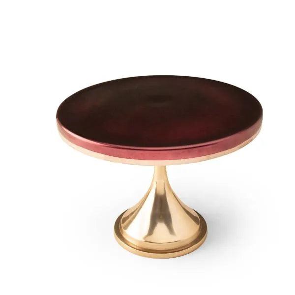 Metal Cake Stand Sml Maroon
