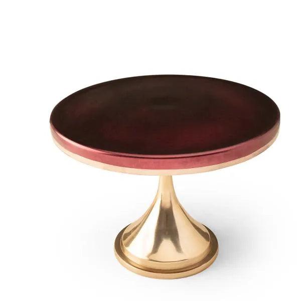 Metal Cake Stand Lrg Maroon