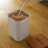 Foursquare Sugar Container With Wooden Lid