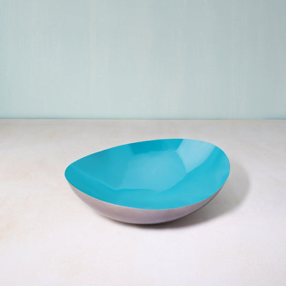 Teal Metal-Enamel Fusion Bowl- Large