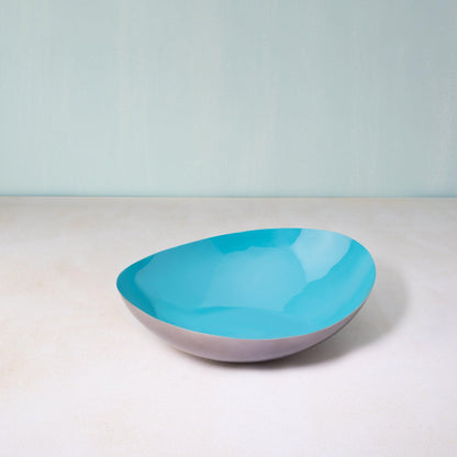 Teal Metal-Enamel Fusion Bowl- Large