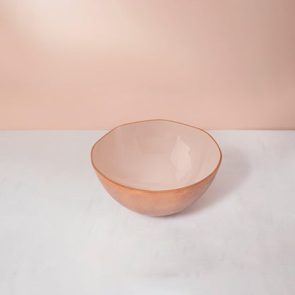 Metal Bowl Med Enamel Pink