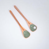 Sap Green Metal And Enamel Fusion Salad Set (Set Of 2) - ellementry