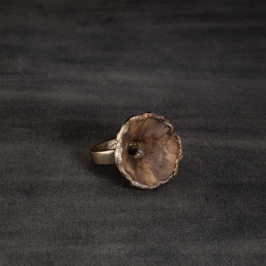 beige coral metal napkin ring
