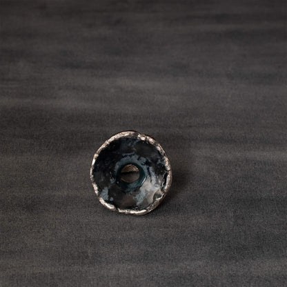 Inky Coral Metal Napkin Ring