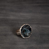 Inky Coral Metal Napkin Ring