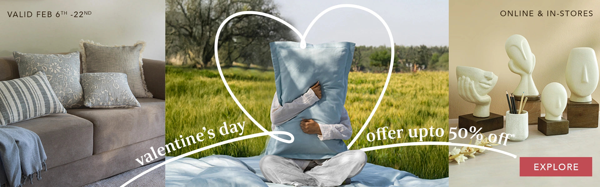 valentine's day offer- up to 50% off* banner