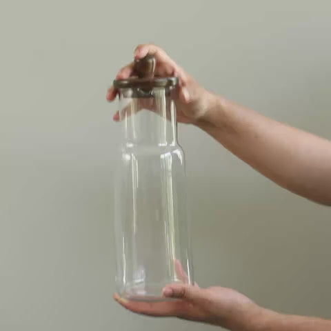 Fryst Glass Carafe with Wooden Lid