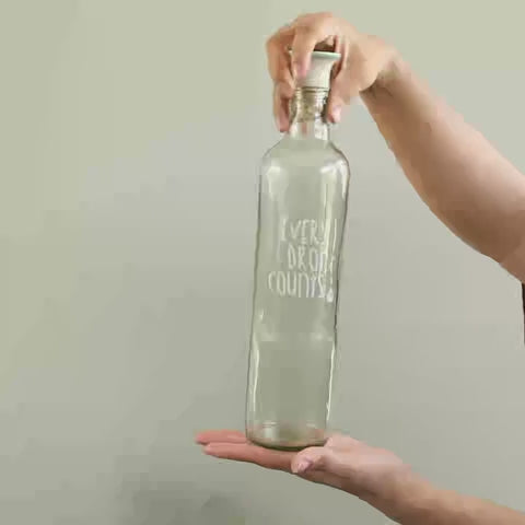 Drop Glass Water Bottle With Ceramic Stopper