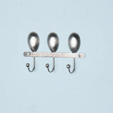 Silver Metal Wall W/3 Hooks - ellementry