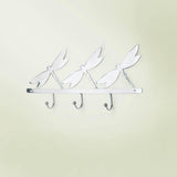 silver metal butterfly wall w/3 hooks - ellementry