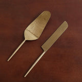 Norah Gold Hammered Cake Server Set Of 2
