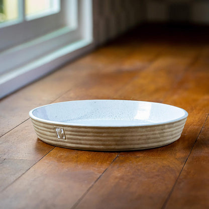 Mano Ceramic Sand Round Tart Dish