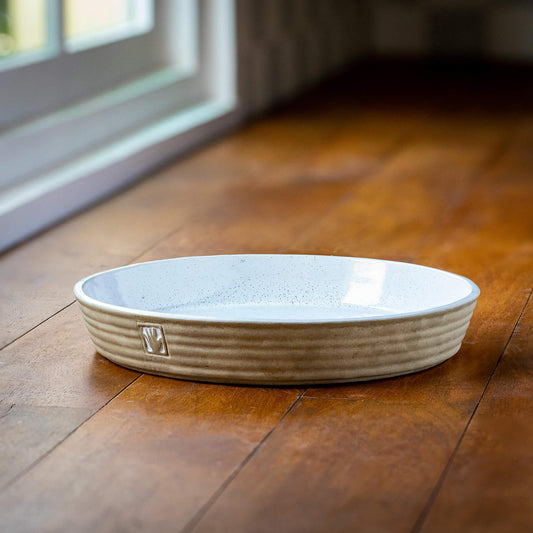 Mano Ceramic Sand Round Tart Dish