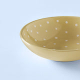 Ceramic Cereal Bowl Polka Dots Lemon