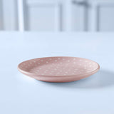 Ceramic Breakfast Plate Polka Dots Blush