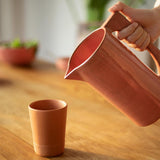 Rustic Reef Ceramic Jug With Wooden Lid - ellementry