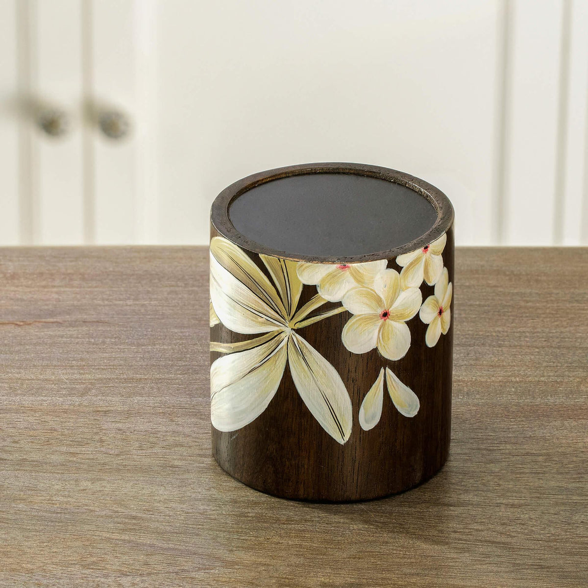 Frangipani Wooden Candle Holder (Small) - ellementry