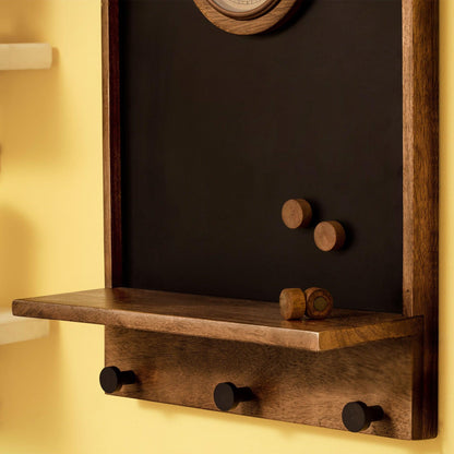 In Time Notice Board with Clock & Shelf