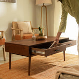 Old World double drawer coffee table