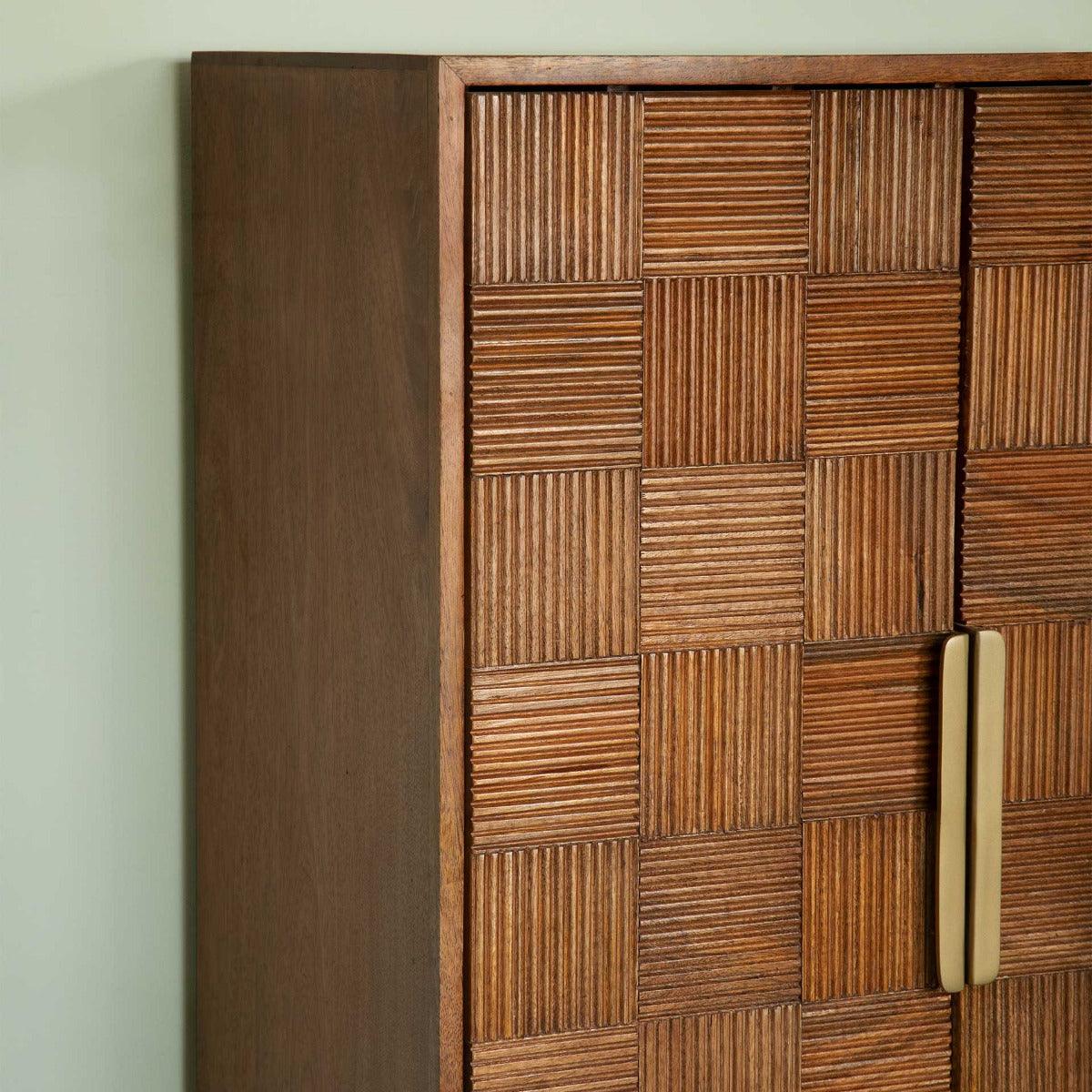 Bruno bar cabinet with metal stand
