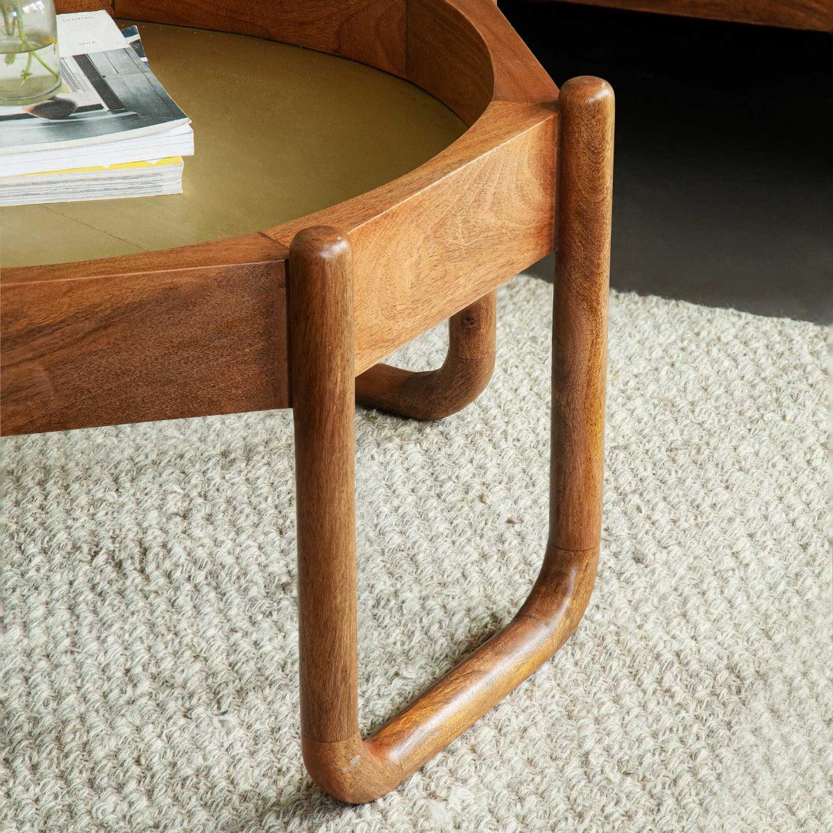 Bruno Octagon Coffee Table With Wooden Legs - ellementry
