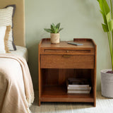 Bruno end table with sleek slider drawer - ellementry