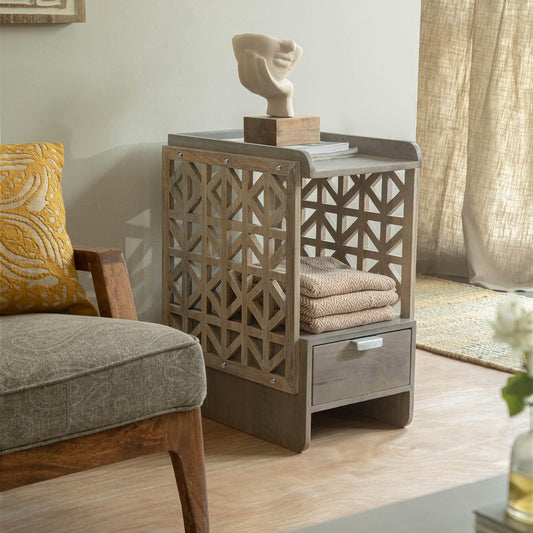 Palace Window one drawer end table