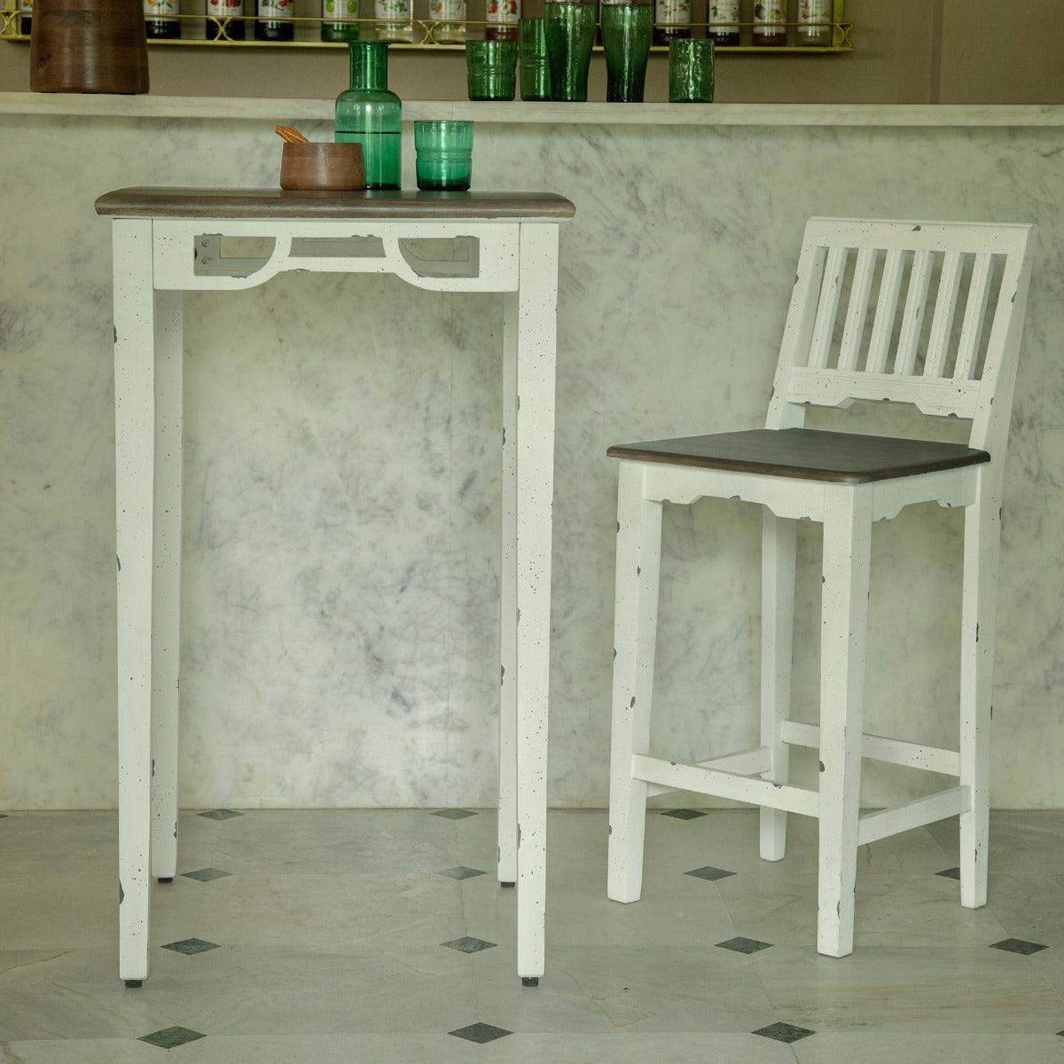 Farmhouse flair ready-to-assemble pub table