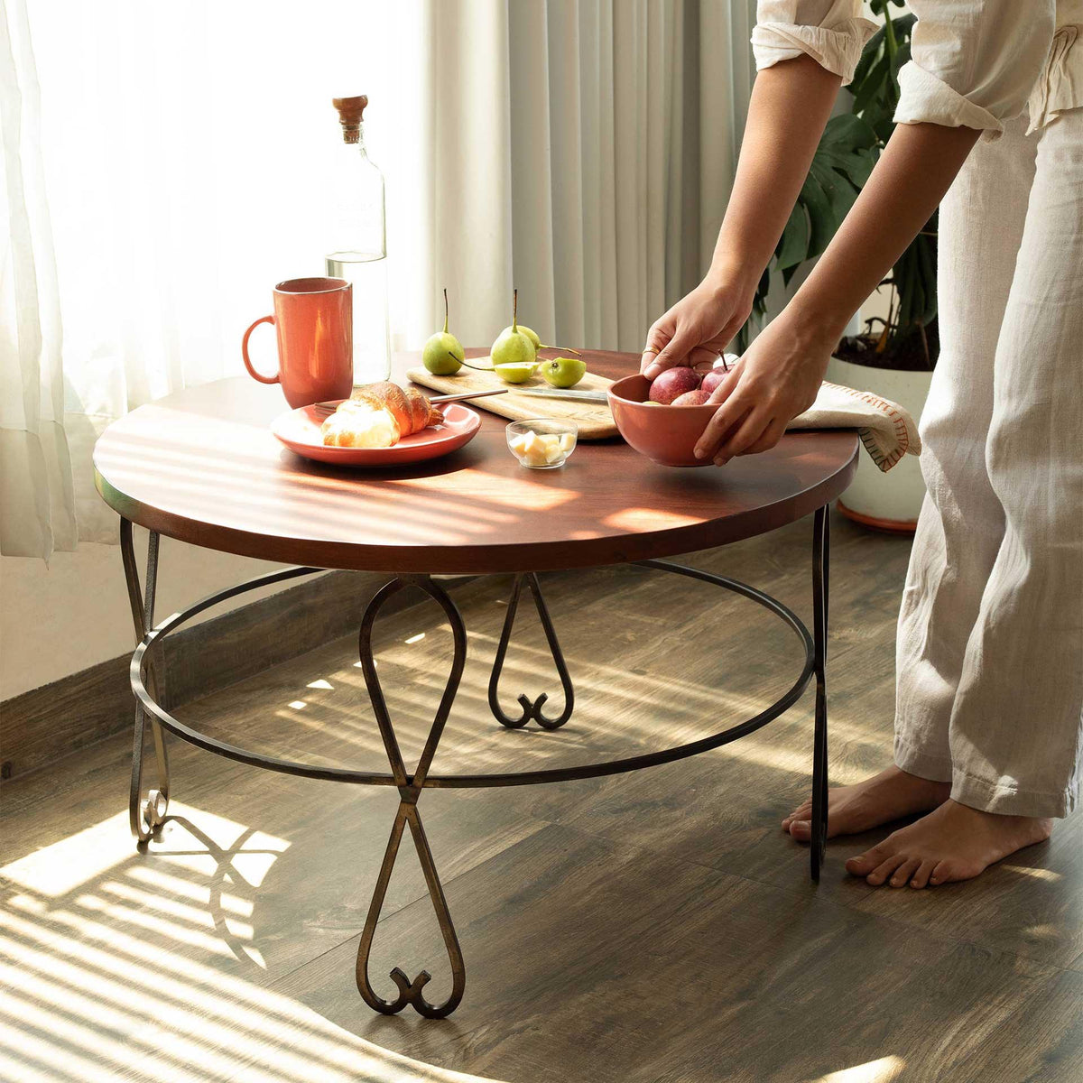 Kafe Coffee Table With Metal Legs