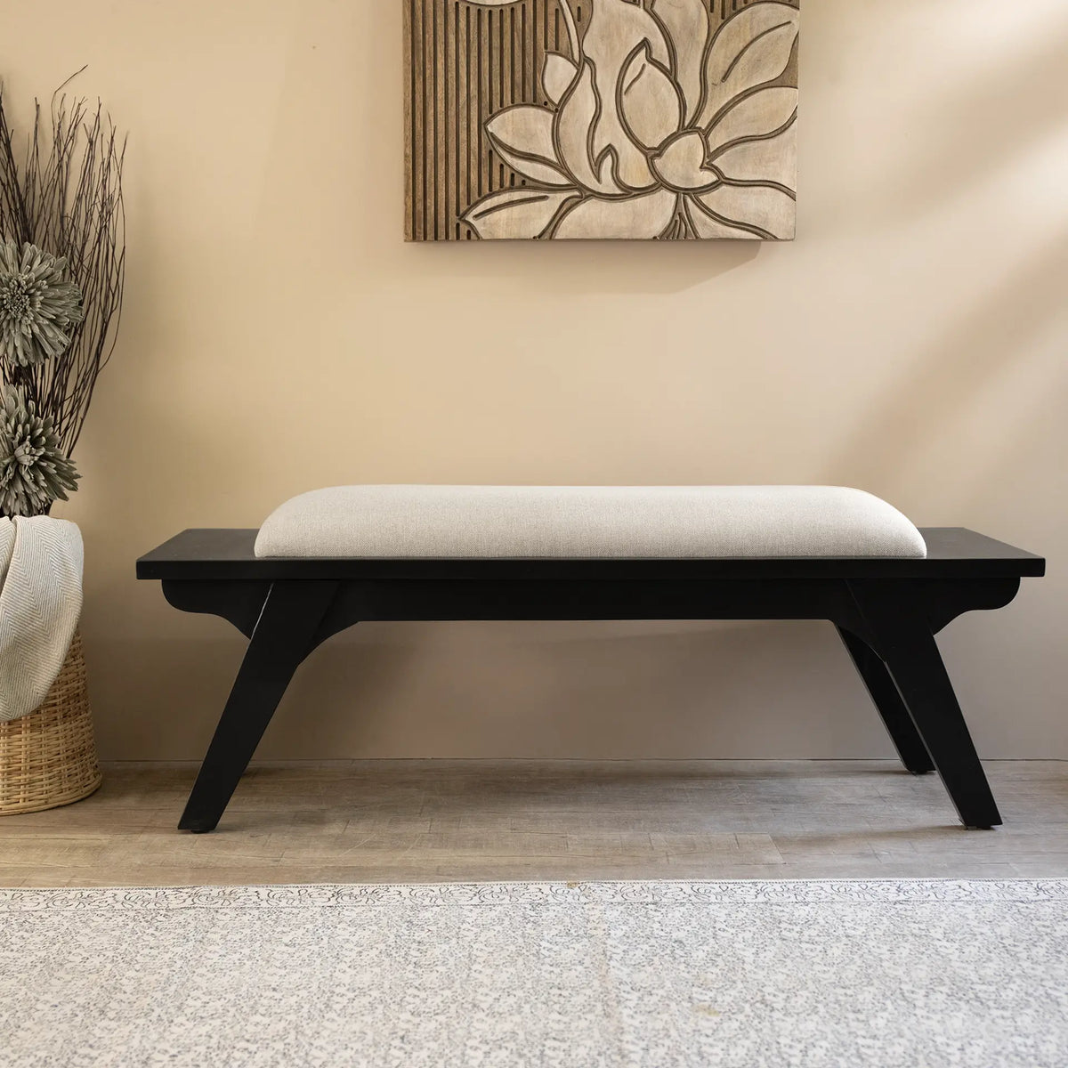 Monochrome Upholstered Bench