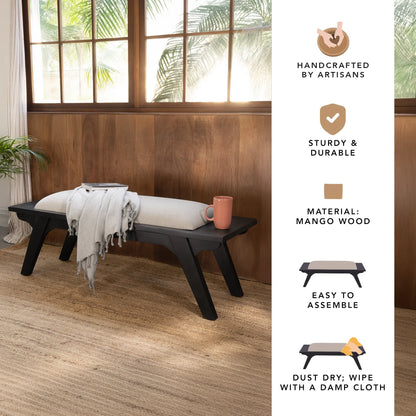 Monochrome Upholstered Bench