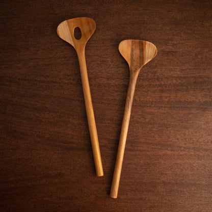 Teak Salad Spoon S/2 Natural - ellementry
