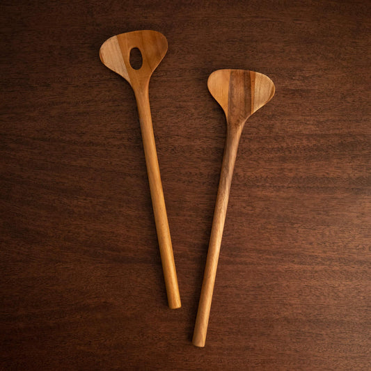 Teak Salad Spoon S/2 Natural - ellementry