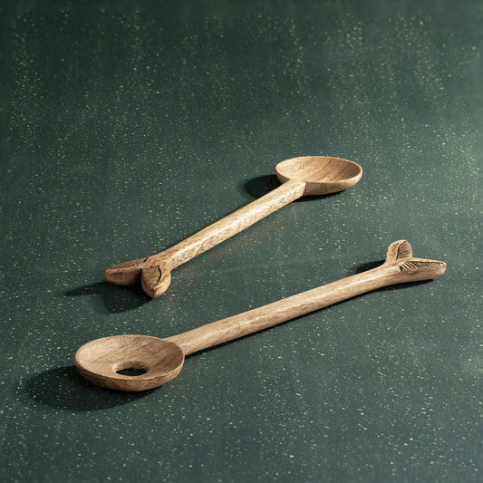 Mango Salad Spoon Set Of 2 Natural